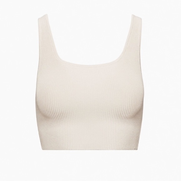 Aritzia | Babaton Sculpt Knit Squareneck Cropped Tank (XS, Matte Pearl) - Picture 6 of 7